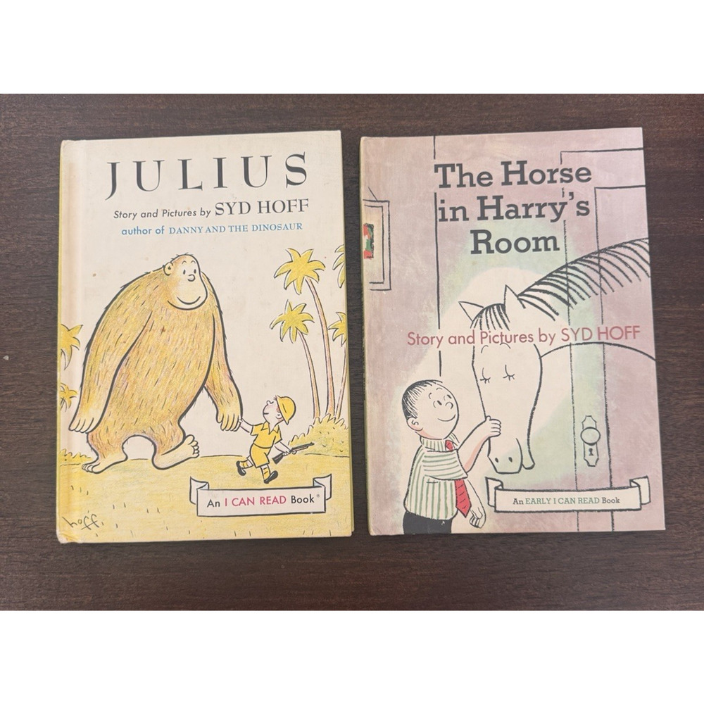 VTG Syd Hoff Childrens Hardback Books Julius 1959 & The Horse in Harrys Room '70